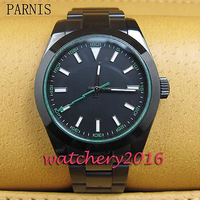 $93.84 • Buy 40mm PARNIS Sterile Dial PVD Case Sapphire Crystal Automatic Movement Mens Watch