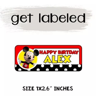 60 MICKEY MOUSE BIRTHDAY Party Stickers Labels For Goodie Bags & Favors • $7