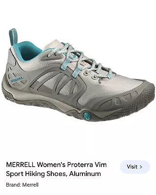 Merrell ProTerra Vim Sport Hiking Shoes Aluminum Grey Women's Size 8 • $26.99