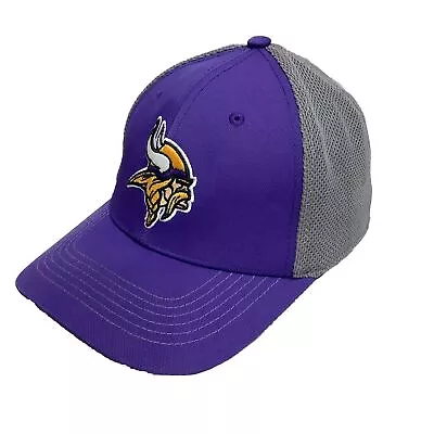 Minnesota Vikings Hat Cap Men One Size Stretch Purple Gray NFL Team Apparel • $9.99