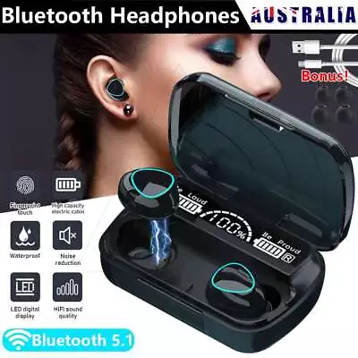 Wireless Earbuds Waterproof TWS Bluetooth Headphone LED Display Earphones AU • $11.45