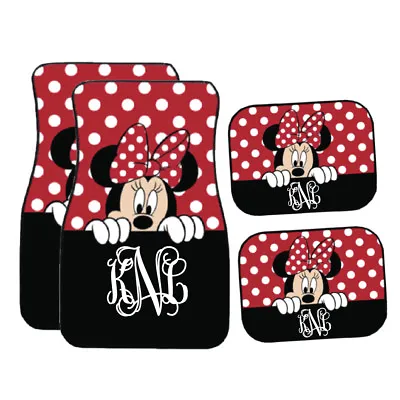 Personalized Disney Car Mat | Black & Red Peeking Minnie Mouse Car Mat • $78.99