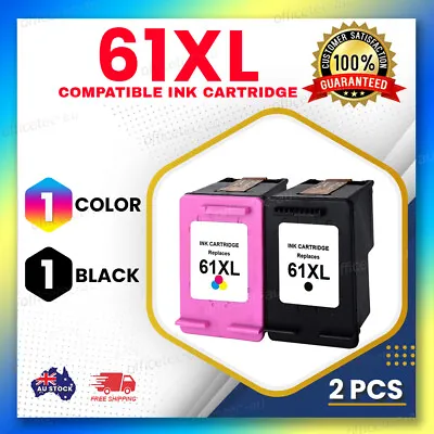 2 Pk Ink Cartridges For HP 61 XL Envy 4500 4504 5530 Officejet 2620 4630 Printer • $46.80