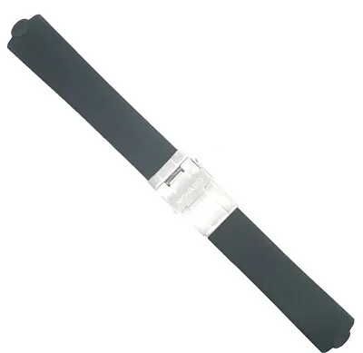 Movado 20mm Men's Black Rubber Silver Buckle Watch Band 0002 • $250