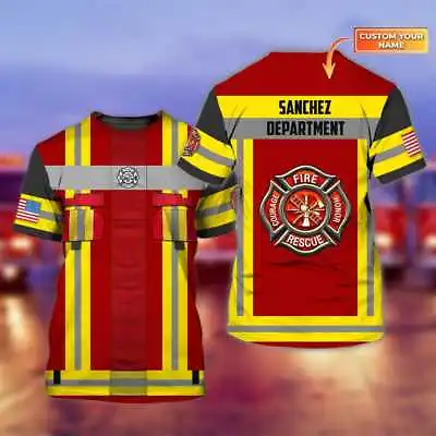 Custom Name And Department Red Firefighter 3D Shirt Perfect Idea Gift For Firef • $16.99