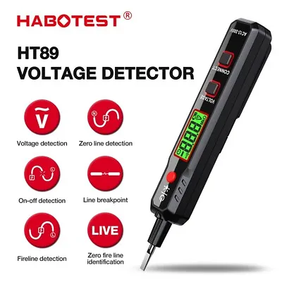 HABOTEST HT89 Voltage Detector Pen Volt Electric Tester With LCD AC/DC 12~250V • $8.98