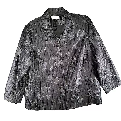 Erin London Jacket Womens Extra Large Silver Metallic Lightweight Glamour  • $15.57