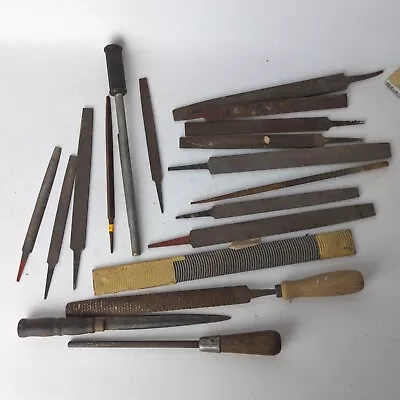 Vtg Metal File Rasp Tool Lot Gold Medal K&E Simonds Round Flat Convex Johnson • $19.99