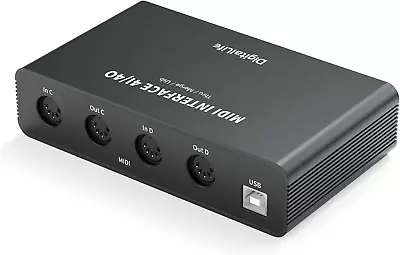 3-In-1 4X4 MIDI Interface Box - 4I/4O USB-MIDI 4I/4O Midi-Thru 2I/4O Midi-Merg • $85.99