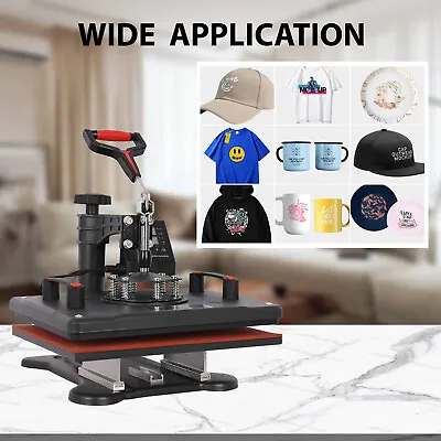 Heat Press Machine 8 In 1 Sublimation Printing 15 X12  For T-Shirt Mug Hat Plate • $192.77