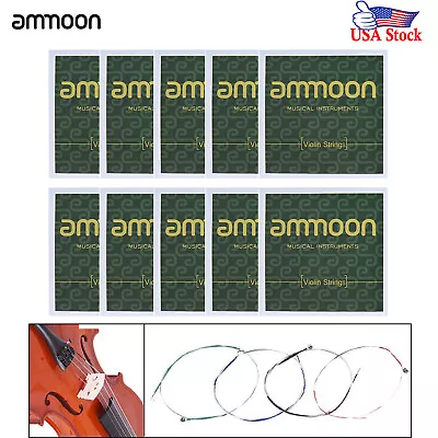 $6.19 • Buy 1-10 Set Violin Strings E A D G 3/4 4/4 Size Steel Core Round Nickel Wound O6P4