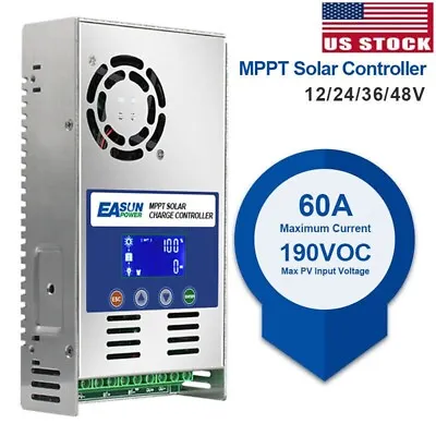 MPPT 60AMP Solar Charge Controller For 12V 24V 36V 48V DC Battery Regulator LCD • $149.99