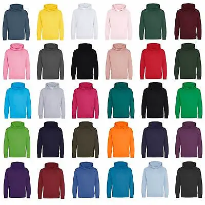 £12.50 • Buy Boys Girls Hoodies Plain Casual Hooded Fleece Sweatshirt Jumper Top (2 For £21)