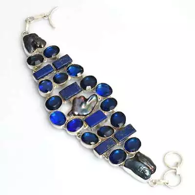 Lapis Lazuli Tanzanite Gemstone Handmade Big Bracelet Jewelry 52 Gms LBB-1537 • $6.50