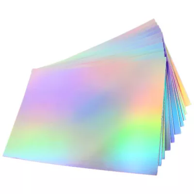  10 Sheets Crafts Metallic Rainbow Cardboard Laser Colorful Paper Vellum • $11.08
