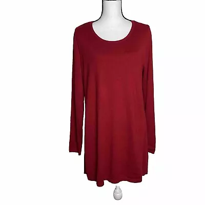 J. Jill Womens Size M Red Sweater A Line Dress  Casual Long Sleeves Minimalist ￼ • $24