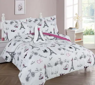 6/8-pc Printed Comforter Bedding Bed Set For Kids And Teens With Furry Teddy  • $39.10