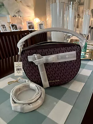 MICHAEL KORS EMILIA HALF MOON CROSSBODY  Rare Bordeaux Plum Color • $124