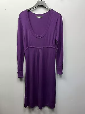 BCBGMAXAZRIA Dress Womens Small Purple Knit Midi Scoop Neck • $16.49