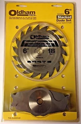 Oldham 6005815 6  X 18 Tooth Carbide Tipped General Purpose Stacked Dado Set • $55