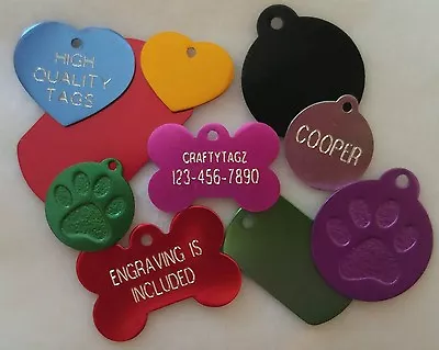 Custom ENGRAVED PET TAG Personalized Dog ID Charm IDENTIFICATION Cat ID Tags • $3.99