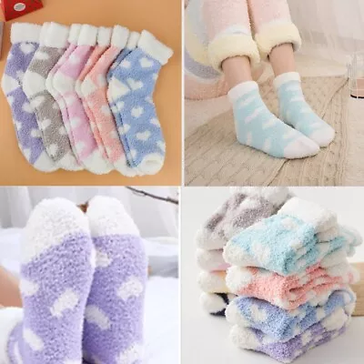 £6.99 • Buy Winter 5 Pairs Ladies Heart Warm Bed Cosy Lounge Soft Floor Fluffy Socks Decor