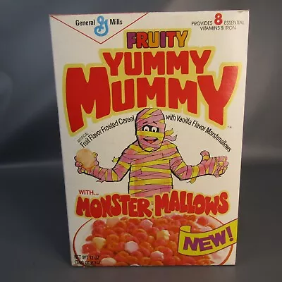 Vintage Fruity Yummy Mummy FULL Cereal Box 1987 Sealed 12 Oz Monster Mallows • $172.19