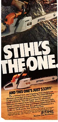 STIHL 028 Super Chain Saw 1985 Vintage Print Ad Original Man Cave Decor • $6.74