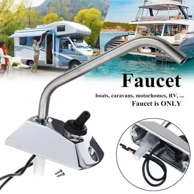 12V Galley Electric Water Pump Tap 360° Spin Faucet For Boat/Caravan Motorhome • £22.48