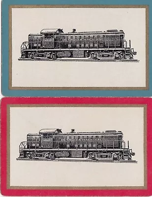 RAILROADS - DETROIT & MACKINAC RAILWAY - - 2 -  Single  Vintage Playing  Cards # • $0.99