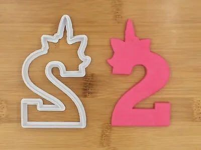 $7.20 • Buy Unicorn Number Two Digit 2 Cookie Cutter Biscuit Fondant Cake Mould 