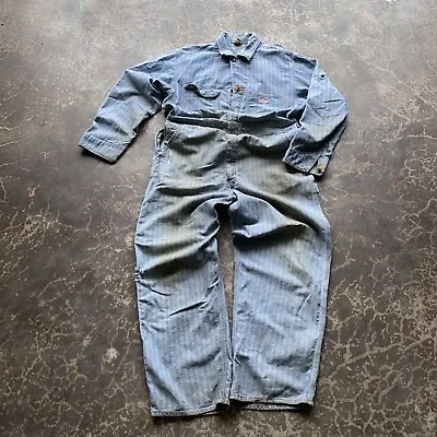 BIG MAC Vtg JC Penney’s 50s Coveralls Work Suit Herringbone Striped Size XL • $50