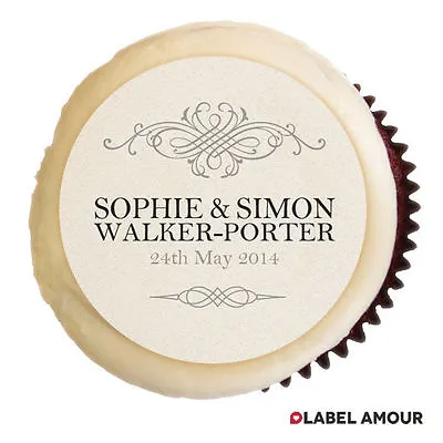PERSONALISED Wedding Engagement Anniversary Party Cupcake Cake Edible Toppers • £2.29