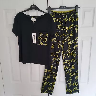 NEXT Womens Charcoal Horse Cotton Pyjamas SIZE EXTRA SMALL XS 6 New With Tags • £15