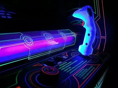 TRON Arcade Game JOYSTICK Handle Blacklight Reflective Shells MIDWAY BALLY NEW! • $74.99