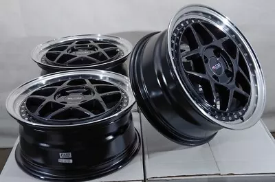 15  Black Wheels Rims 4x100 Integra Accord Civic Prelude Cooper Miata Corolla • $619