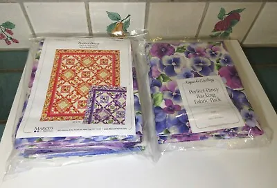 Keepsake Quilting  Perfect Pansy  Quilt Kit W/ Backing 62  X 78  Make It Marcus • $99