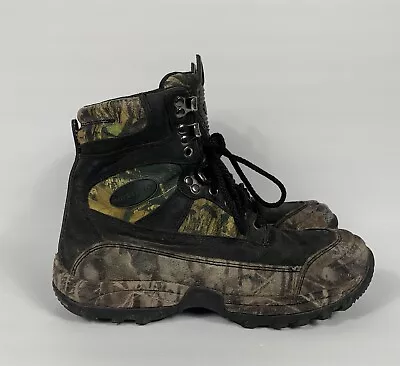 Mossy Oak Mens Sz US 10 Ultra Thinsulate Camo Leather Hunting Boots Black/Green • $29.99