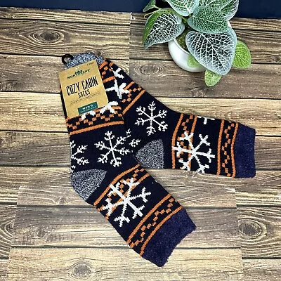 Northeast Outfitters Mens Cozy Cabin Socks Snowflake NWT Size Large (Navy) • $11