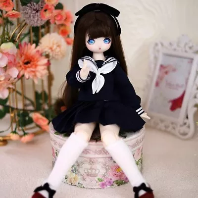 New 1/4 Doll Girl Mechanical Joint Body Sailor Suit Doll 16 Inch Ball Full Set • $118.40