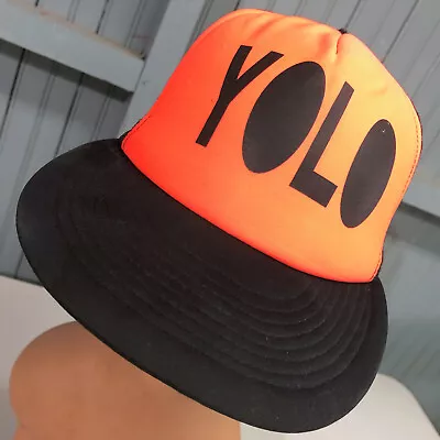 $18.55 • Buy YOLO Vintage You Only Live Once Mesh Trucker Snapback Baseball Hat Cap 