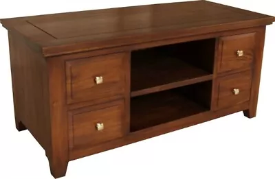 Solid Mahogany New York Straight TV Unit / Stand NEW CBN060 • £425