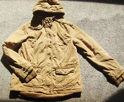Mossimo Insulated Jacket/Coat Medium Hooded Hoodie Utility Size S Tan Camel • $21.80