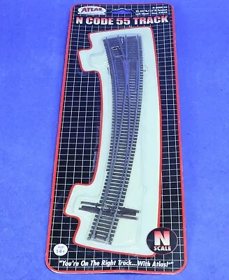 Atlas N Scale Code 55 NiSi Manual LH Curved Turnout Switch Track 2058 • $17.99