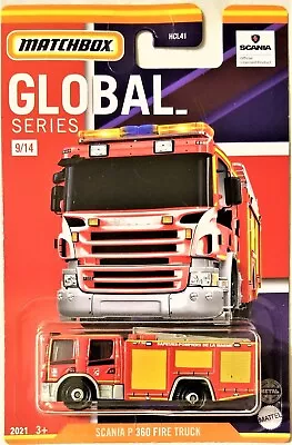 Matchbox - 2021 Global Series 9/14 Scania P 360 Fire Truck (BBHCL53) • $9.99