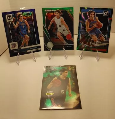 Josh Giddey Lot 4xPrizm/Parallels Green RC Purple Optic Green Laser Insert  • $9.89