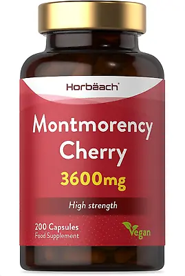 Montmorency Cherry Capsules 2400mg | 200 Count | Tart Cherry Extract | Vegan | • £12.45