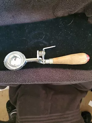 NICE Vintage Brass Benedict Indestructo Ice Cream Scoop W/ Wood Handle No:14 • $35