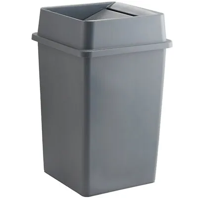 $169.95 • Buy 35 Gallon Gray Square Trash Can Receptacles With Swing Lid