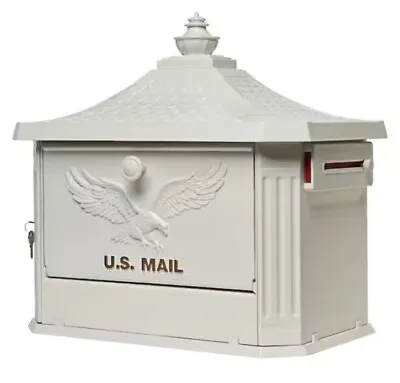 Hamilton Premium White Large Locking Aluminum Post Mount Mailbox • $50